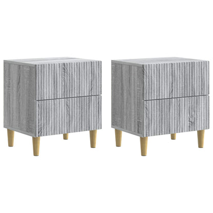 vidaXL Bedside Cabinet with Drawer 2 pcs Grey Sonoma 43 x 34.5 x 48 cm