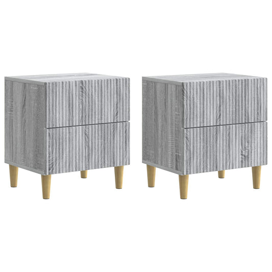 vidaXL Bedside Cabinet with Drawer 2 pcs Grey Sonoma 43 x 34.5 x 48 cm