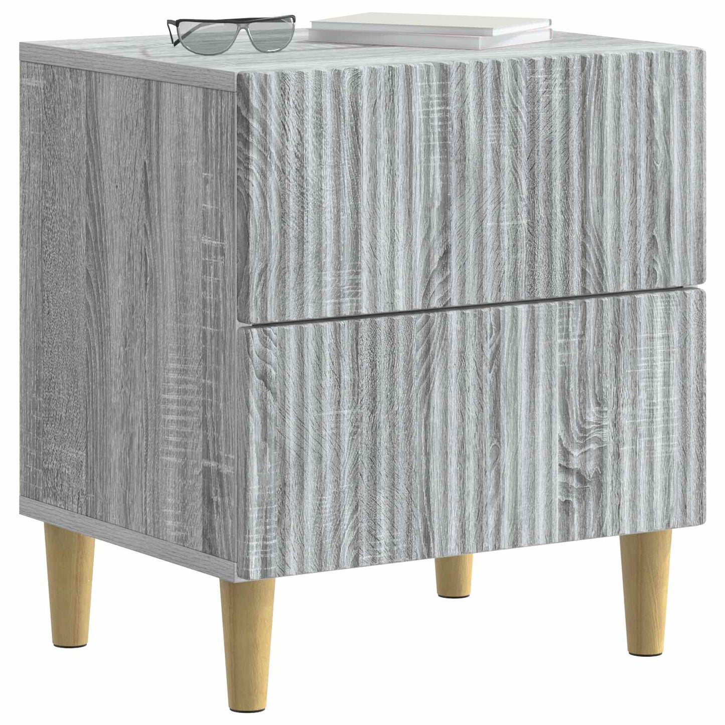 vidaXL Bedside Cabinet with Drawer 2 pcs Grey Sonoma 43 x 34.5 x 48 cm
