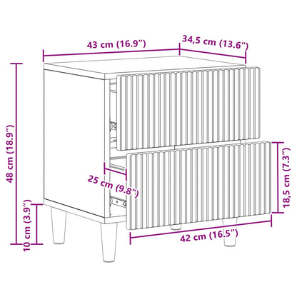 vidaXL Bedside Cabinet Old Wood 43 x 34.5 x 48 cm Engineered Wood