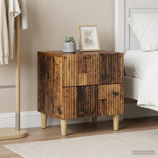 vidaXL Bedside Cabinet with Drawer 2 pcs Old Wood 43 x 34.5 x 48 cm