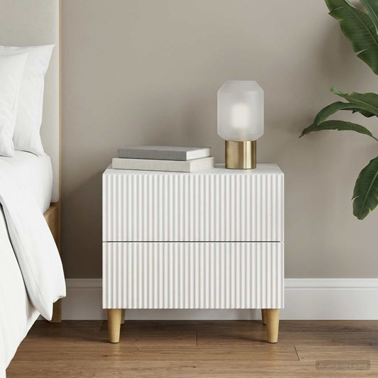 vidaXL Bedside Cabinet White 62 x 34.5 x 48 cm Engineered Wood