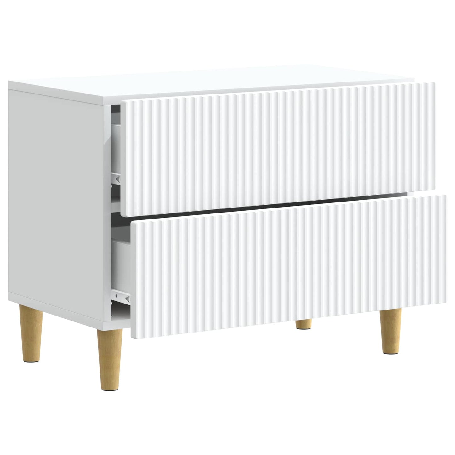 vidaXL Bedside Cabinet White 62 x 34.5 x 48 cm Engineered Wood