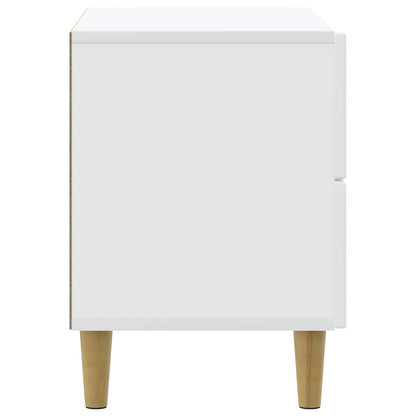 vidaXL Bedside Cabinet White 62 x 34.5 x 48 cm Engineered Wood