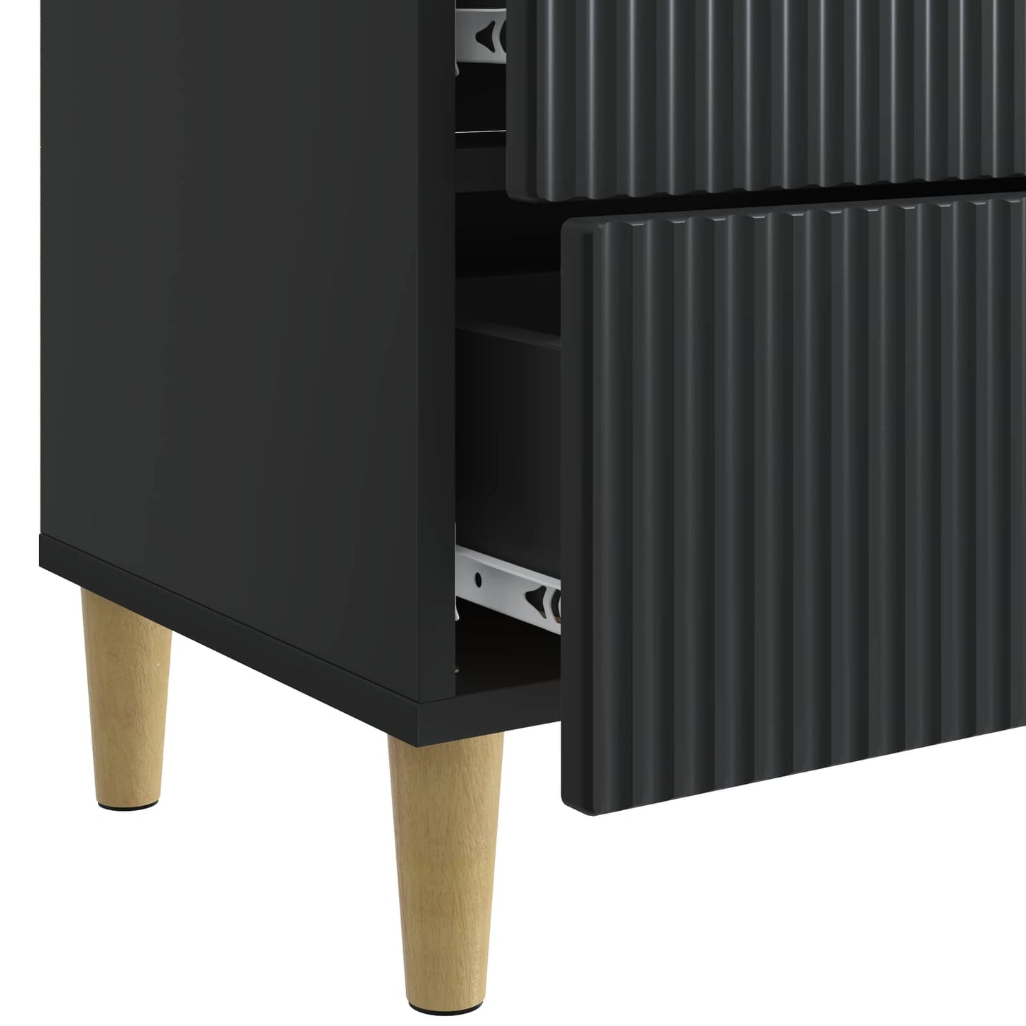 vidaXL Bedside Cabinet Black 62 x 34.5 x 48 cm Engineered Wood