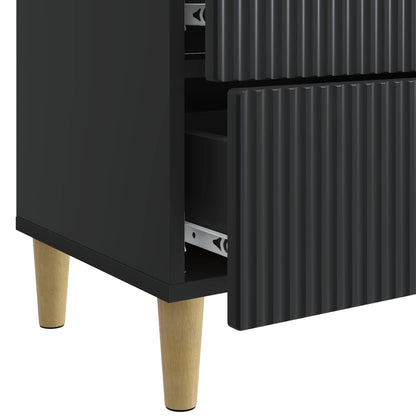 vidaXL Bedside Cabinet Black 62 x 34.5 x 48 cm Engineered Wood
