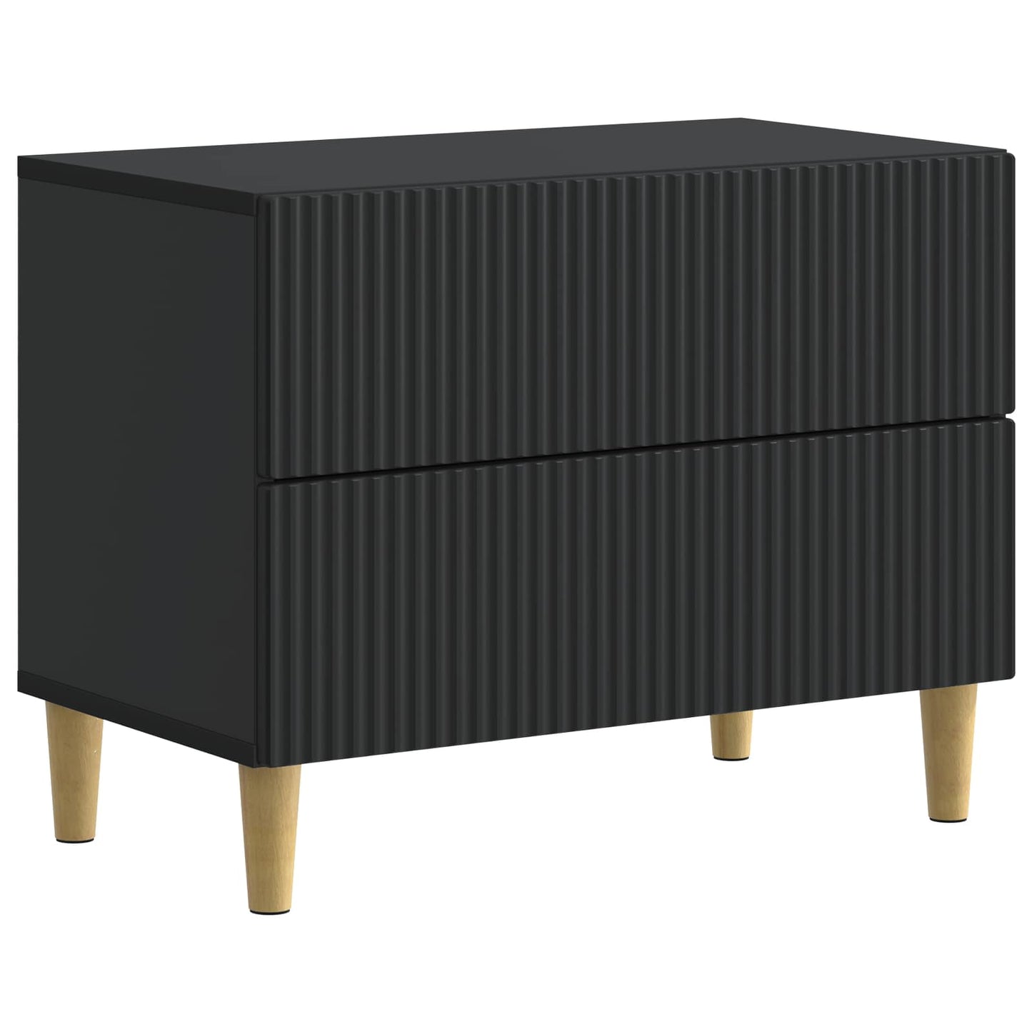 vidaXL Bedside Cabinet Black 62 x 34.5 x 48 cm Engineered Wood