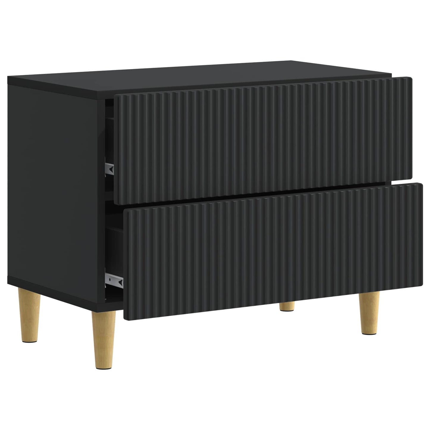 vidaXL Bedside Cabinet Black 62 x 34.5 x 48 cm Engineered Wood