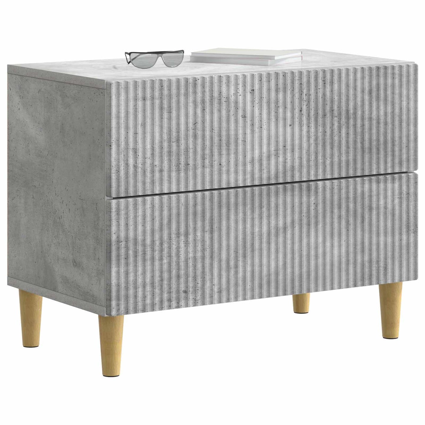 vidaXL Bedside Cabinet Concrete Grey 62 x 34.5 x 48 cm Engineered Wood