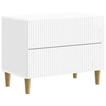 vidaXL Bedside Cabinet with Drawer High Gloss White 62 x 34.5 x 48 cm