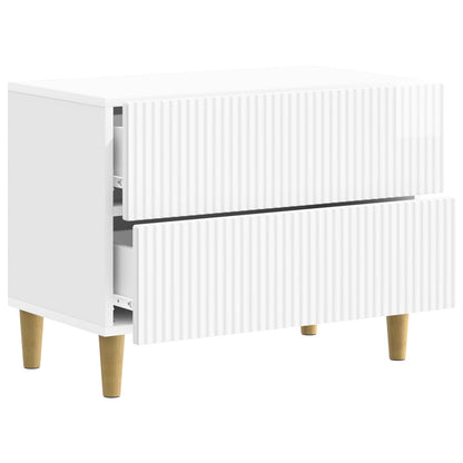 vidaXL Bedside Cabinet with Drawer High Gloss White 62 x 34.5 x 48 cm