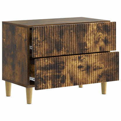 vidaXL Bedside Cabinet Smoked Oak 62 x 34.5 x 48 cm Engineered Wood