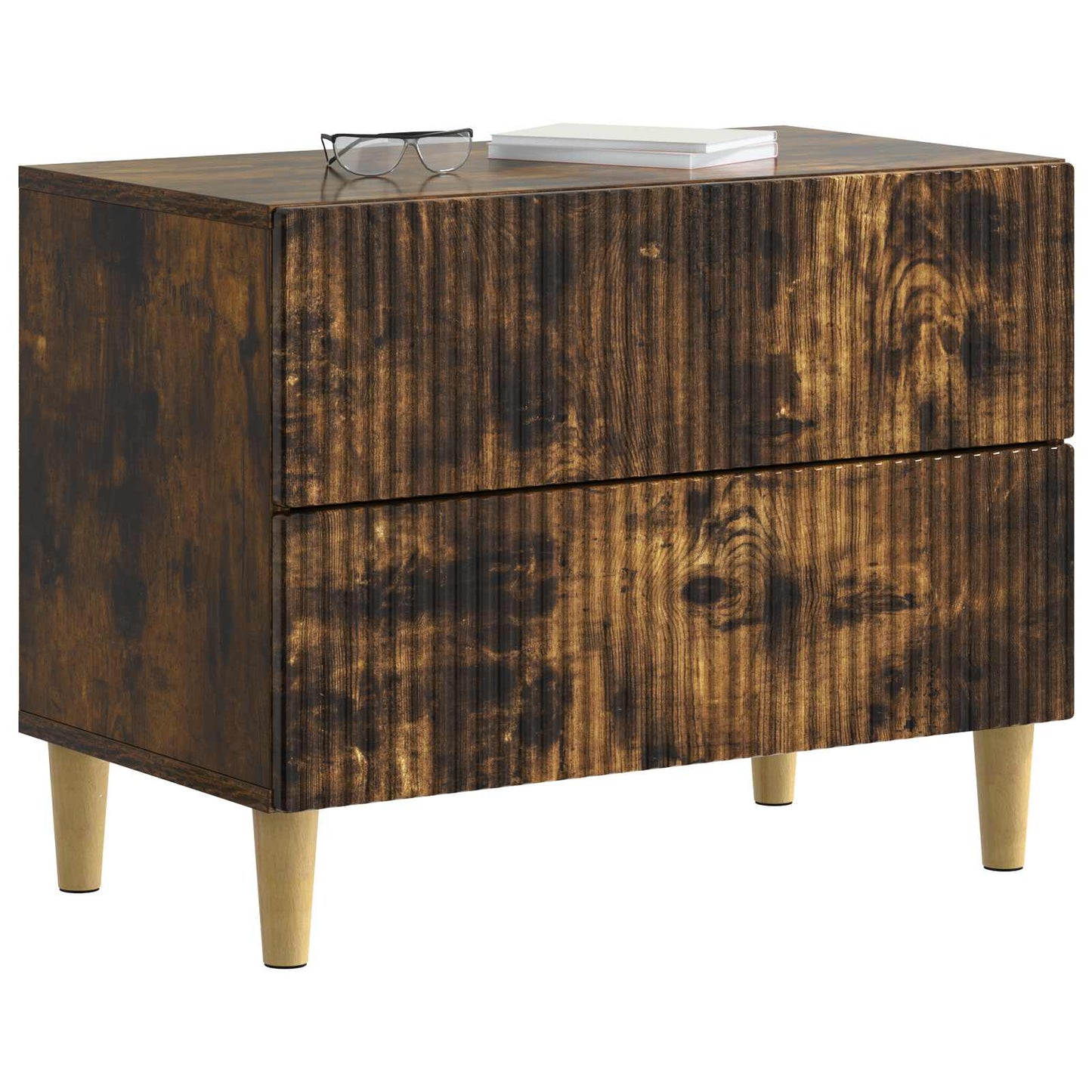 vidaXL Bedside Cabinet Smoked Oak 62 x 34.5 x 48 cm Engineered Wood
