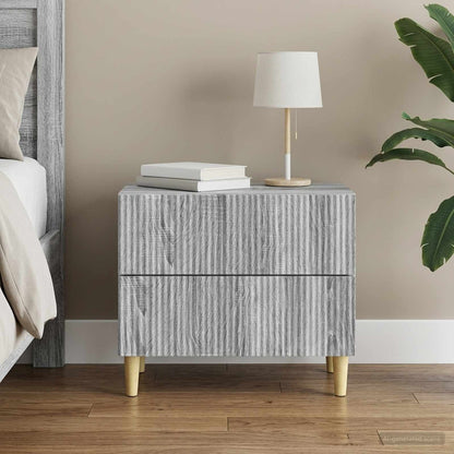 vidaXL Bedside Cabinet Grey Sonoma 62 x 34.5 x 48 cm Engineered Wood