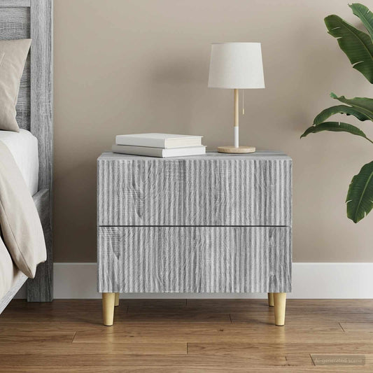 vidaXL Bedside Cabinet Grey Sonoma 62 x 34.5 x 48 cm Engineered Wood
