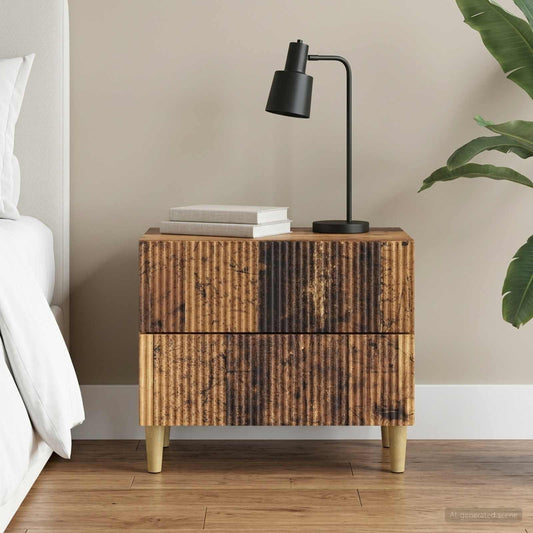 vidaXL Bedside Cabinet Old Wood 62 x 34.5 x 48 cm Engineered Wood