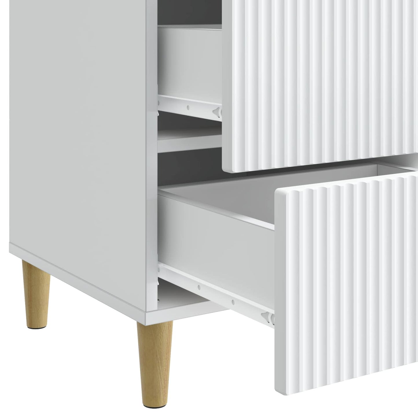 vidaXL Bedside Cabinet White 43 x 41 x 66.5 cm Engineered Wood