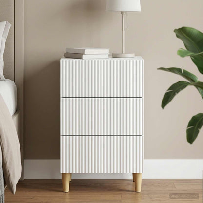 vidaXL Bedside Cabinet White 43 x 41 x 66.5 cm Engineered Wood
