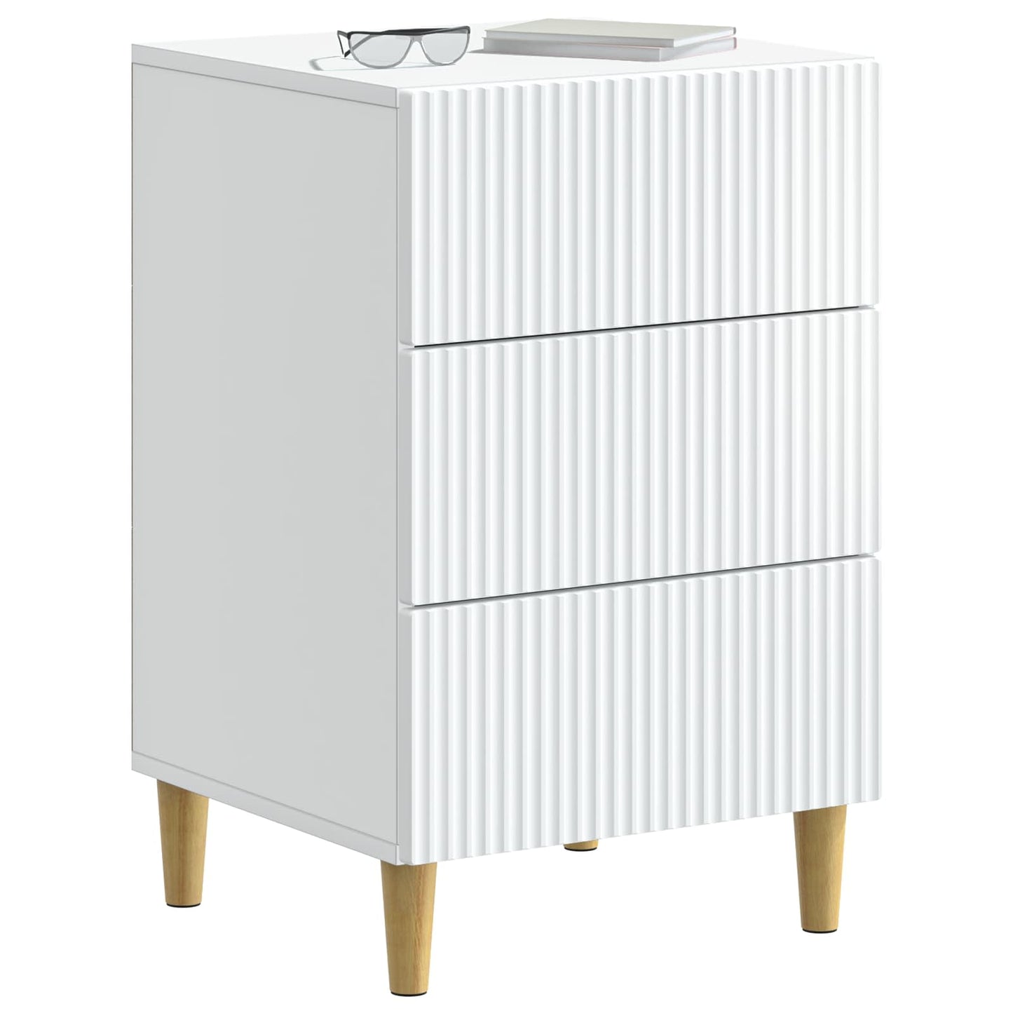 vidaXL Bedside Cabinet White 43 x 41 x 66.5 cm Engineered Wood