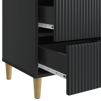 vidaXL Bedside Cabinet Black 43 x 41 x 66.5 cm Engineered Wood
