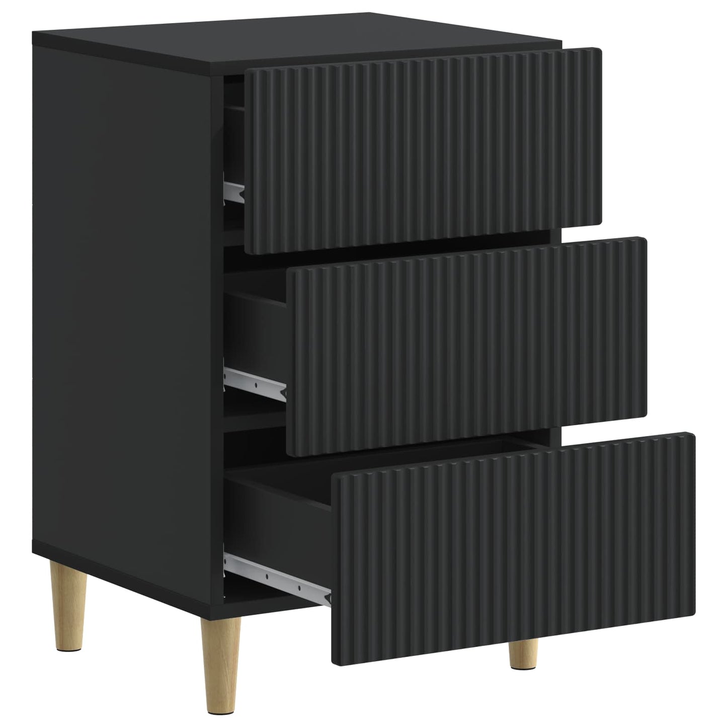 vidaXL Bedside Cabinet Black 43 x 41 x 66.5 cm Engineered Wood
