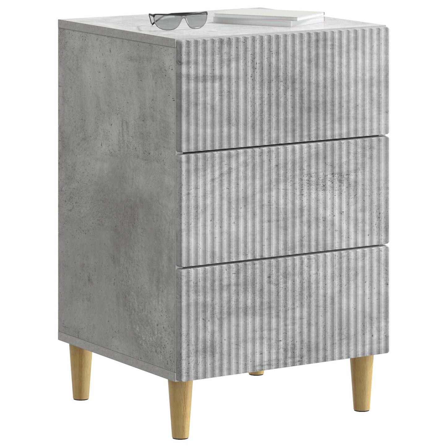 vidaXL Bedside Cabinet Concrete Grey 43 x 41 x 66.5 cm Engineered Wood