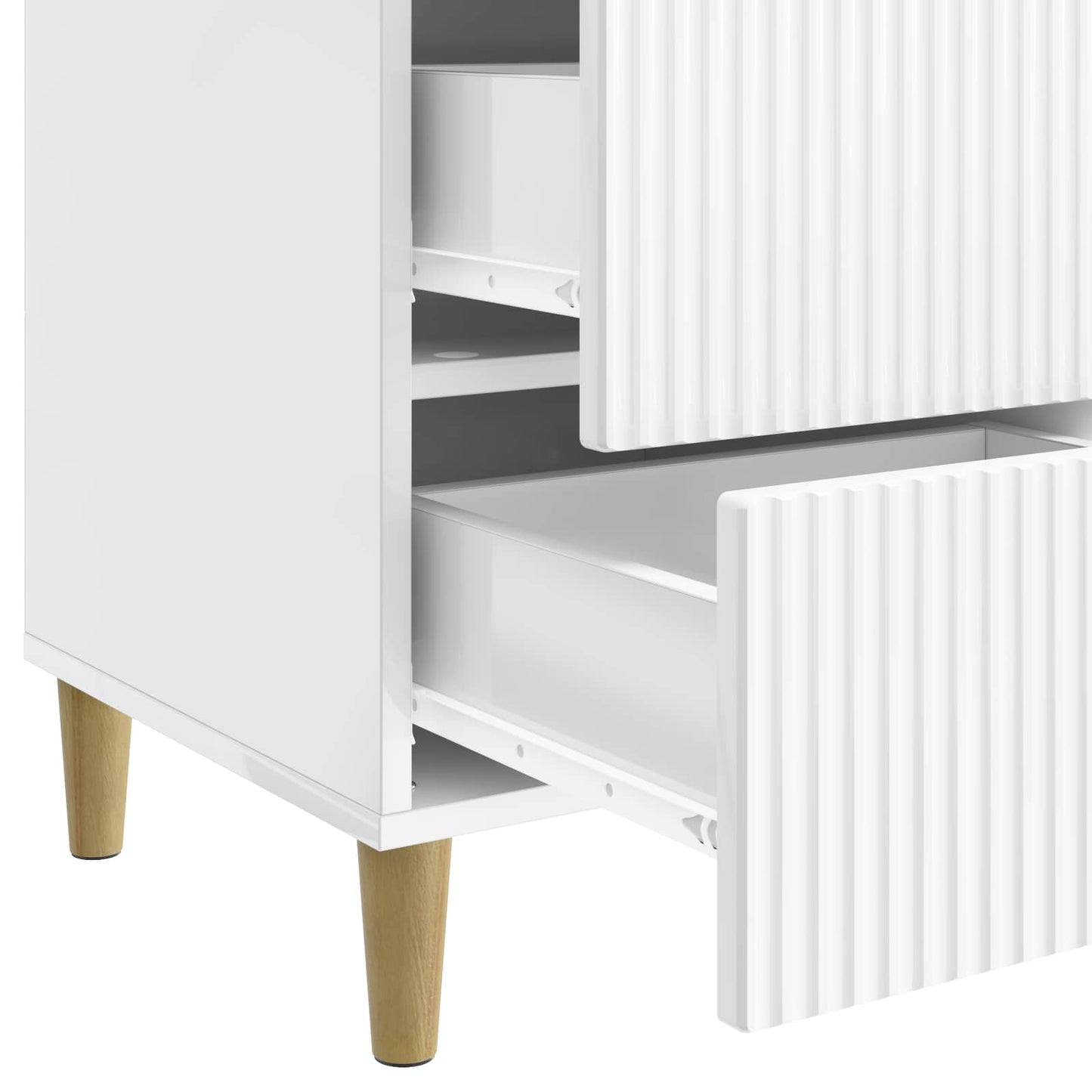 vidaXL Bedside Cabinet High Gloss White 43 x 41 x 66.5 cm