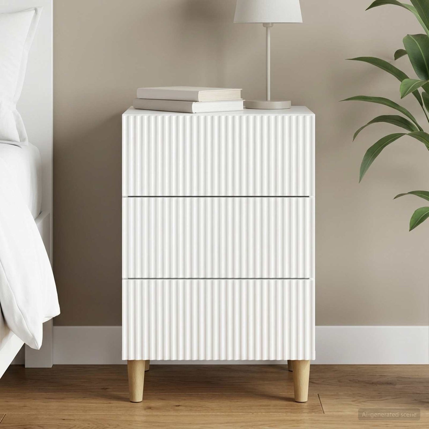 vidaXL Bedside Cabinet with Drawer High Gloss White 43 x 41 x 66.5 cm