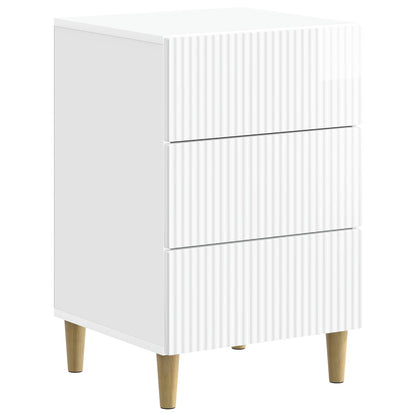 vidaXL Bedside Cabinet High Gloss White 43 x 41 x 66.5 cm