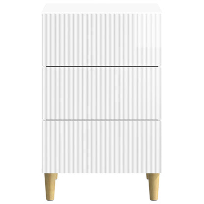 vidaXL Bedside Cabinet High Gloss White 43 x 41 x 66.5 cm