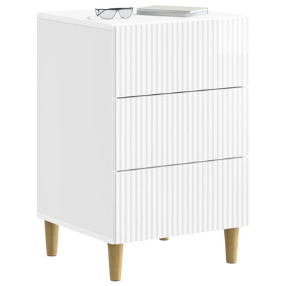 vidaXL Bedside Cabinet High Gloss White 43 x 41 x 66.5 cm