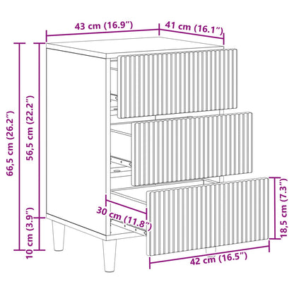 vidaXL Bedside Cabinet High Gloss White 43 x 41 x 66.5 cm