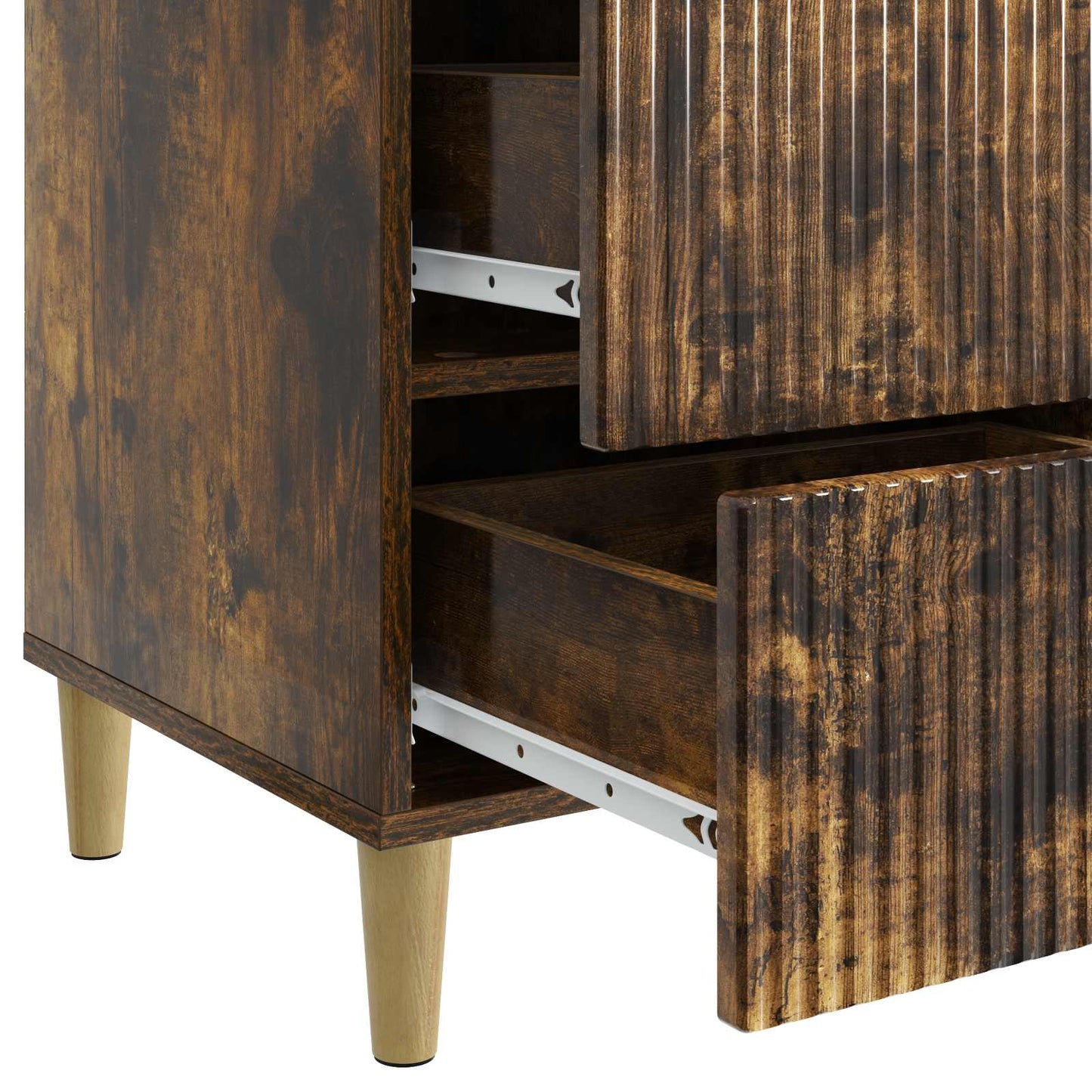 vidaXL Bedside Cabinet Smoked Oak 43 x 41 x 66.5 cm Engineered Wood