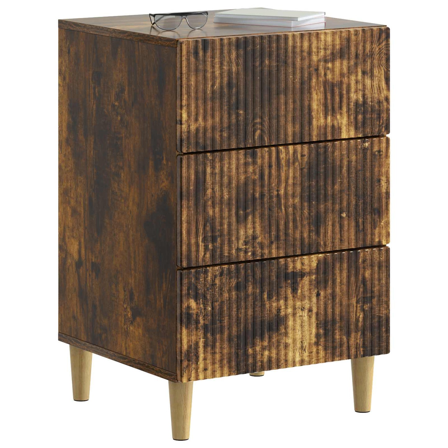 vidaXL Bedside Cabinet Smoked Oak 43 x 41 x 66.5 cm Engineered Wood