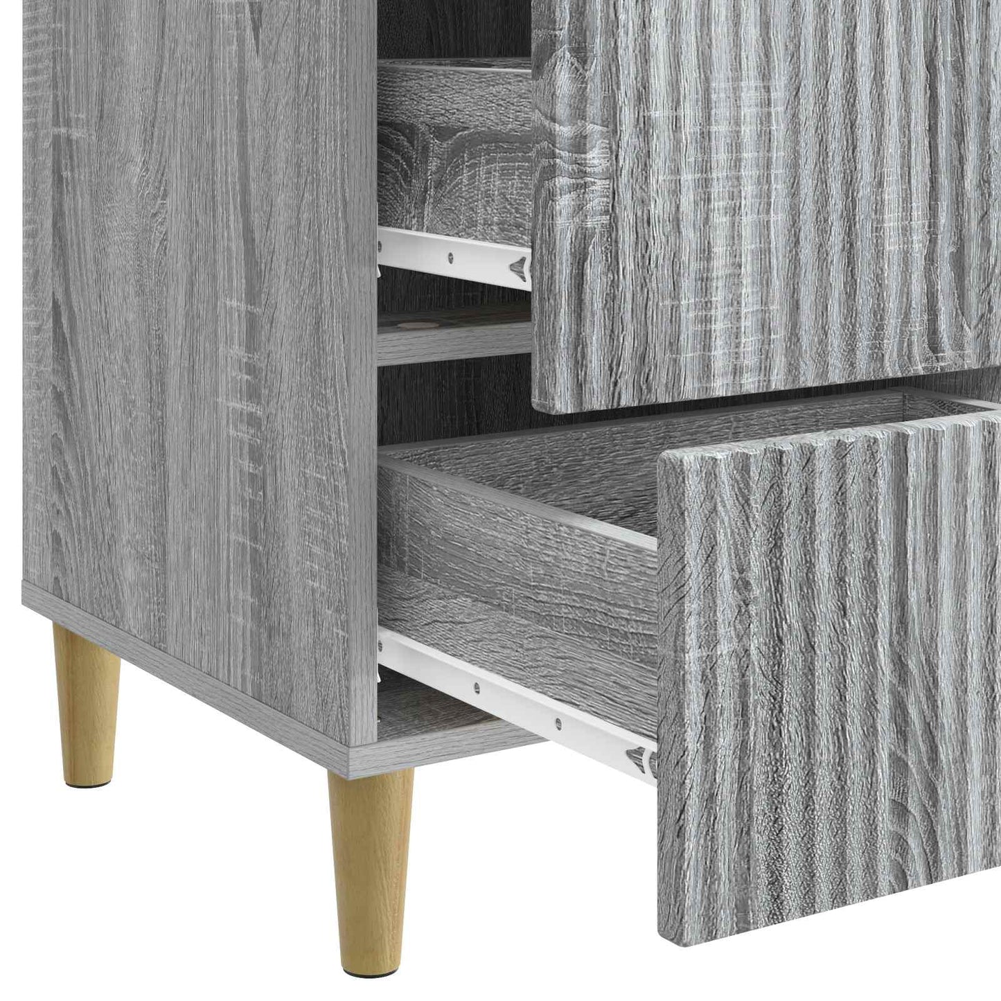 vidaXL Bedside Cabinet Grey Sonoma 43 x 41 x 66.5 cm Engineered Wood