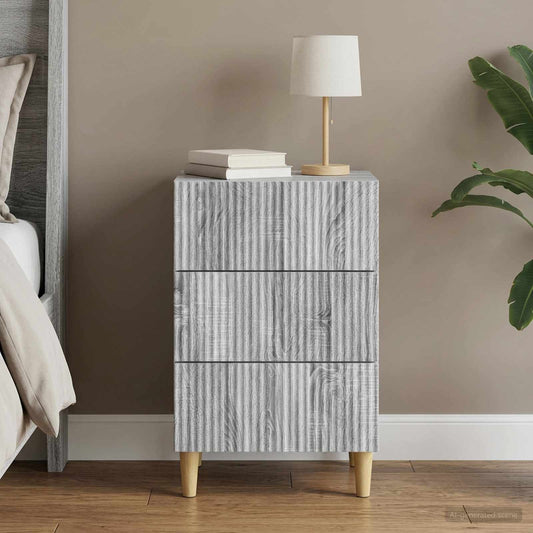 vidaXL Bedside Cabinet Grey Sonoma 43 x 41 x 66.5 cm Engineered Wood