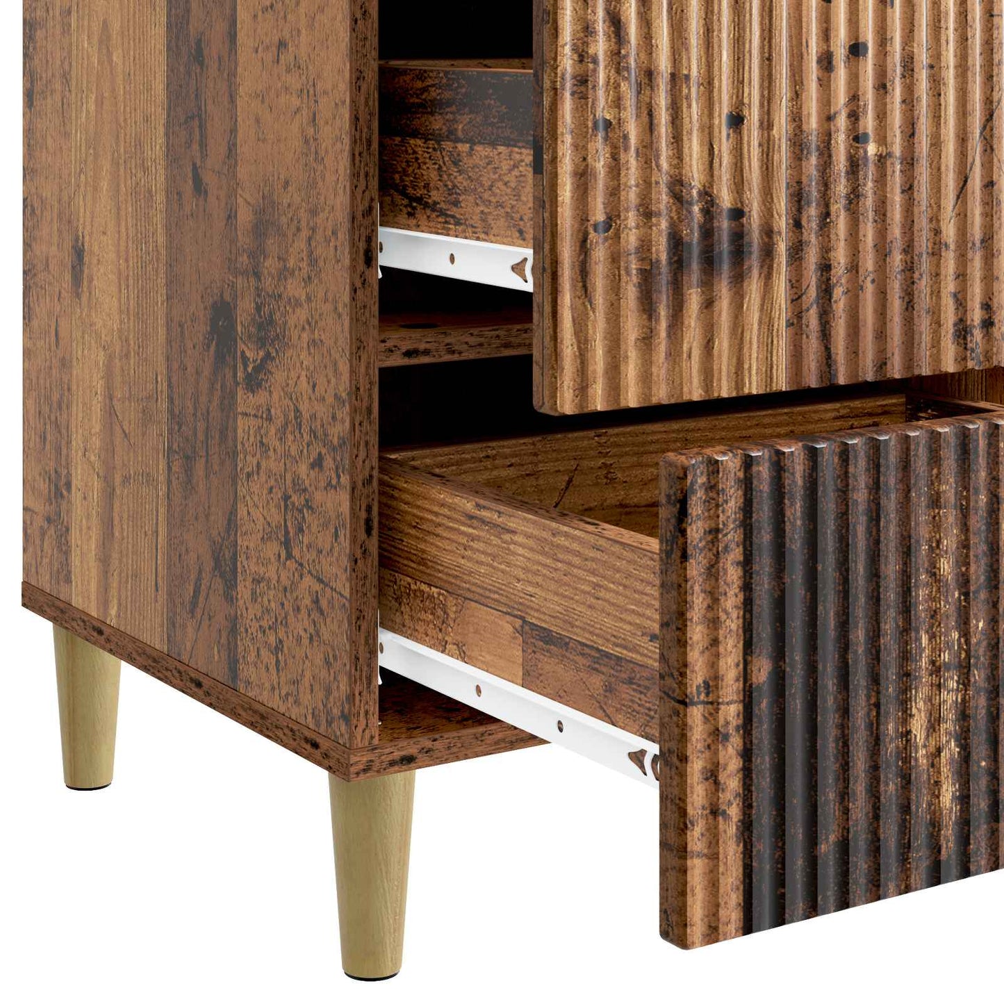 vidaXL Bedside Cabinet Old Wood 43 x 41 x 66.5 cm Engineered Wood