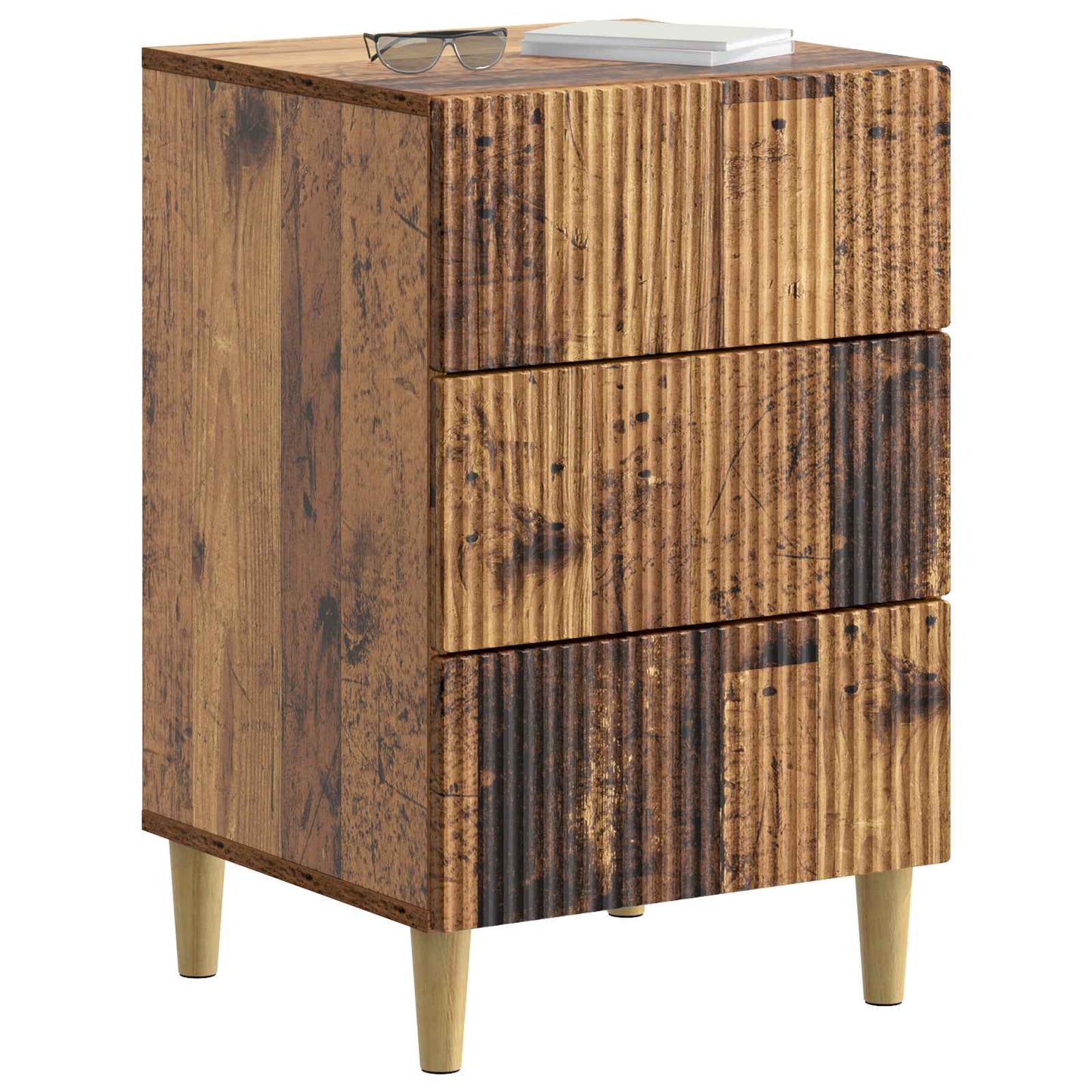 vidaXL Bedside Cabinet Old Wood 43 x 41 x 66.5 cm Engineered Wood