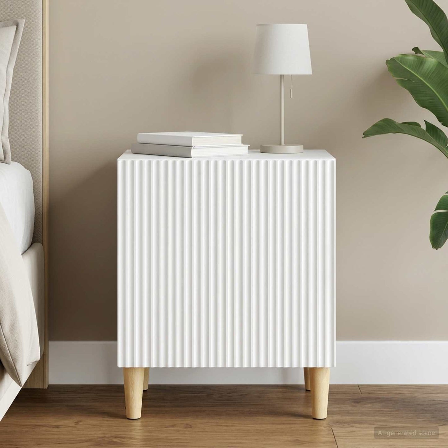 vidaXL Bedside Cabinet White 43 x 34.5 x 50 cm Engineered Wood