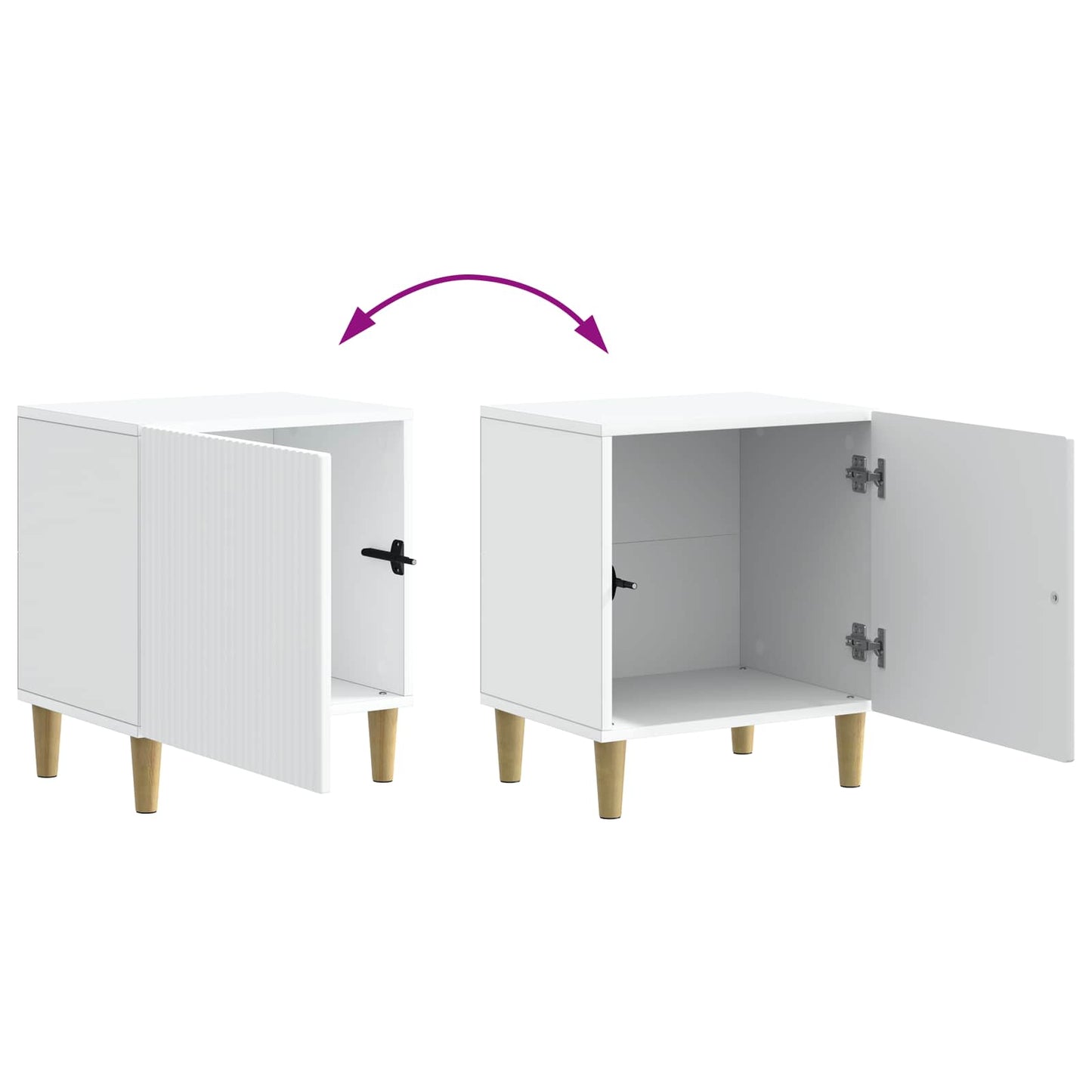 vidaXL Bedside Cabinet White 43 x 34.5 x 50 cm Engineered Wood