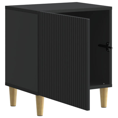 vidaXL Bedside Cabinet Black 43 x 34.5 x 50 cm Engineered Wood