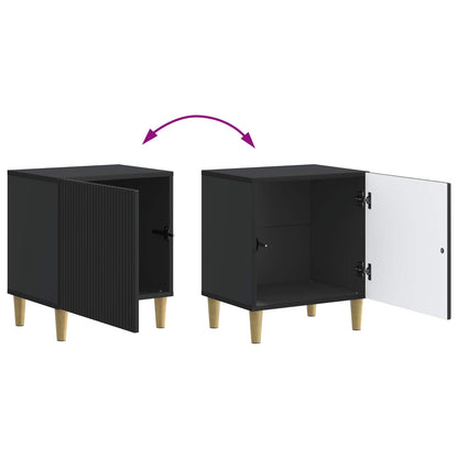vidaXL Bedside Cabinet Black 43 x 34.5 x 50 cm Engineered Wood