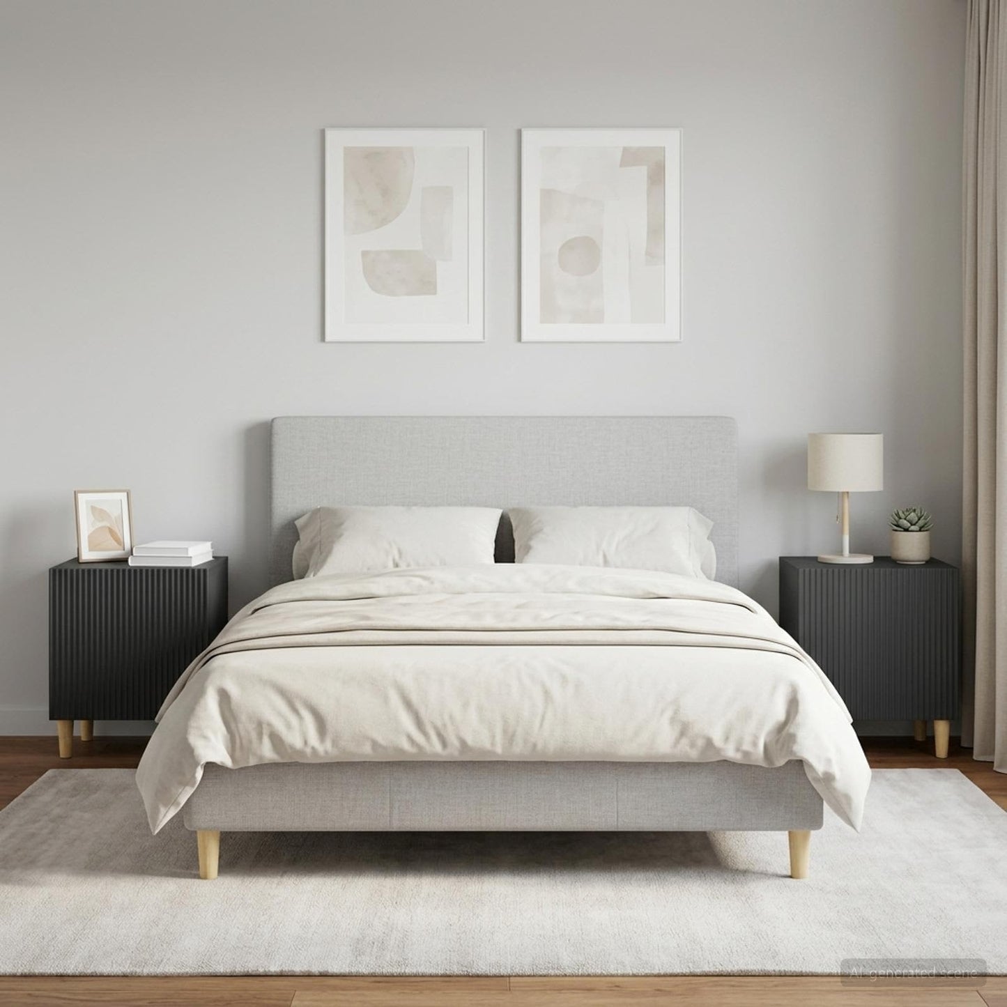vidaXL Bedside Cabinet 2 pcs Black 43 x 34.5 x 50 cm Engineered Wood