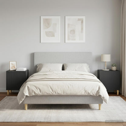 vidaXL Bedside Cabinet 2 pcs Black 43 x 34.5 x 50 cm Engineered Wood