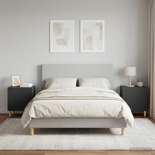 vidaXL Bedside Cabinet 2 pcs Black 43 x 34.5 x 50 cm Engineered Wood