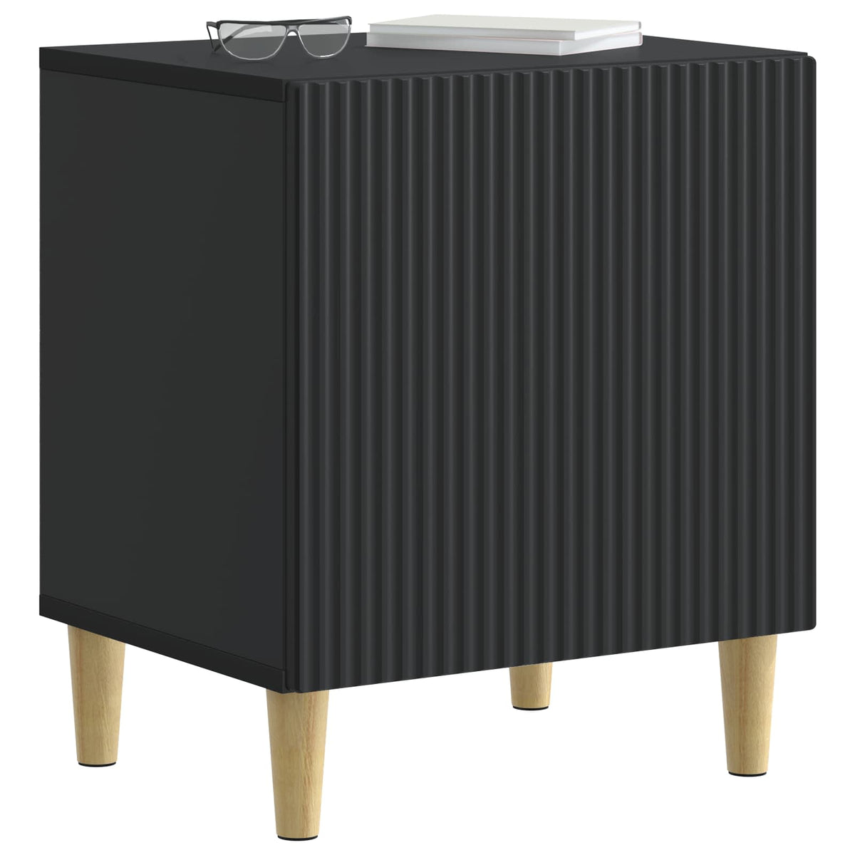 vidaXL Bedside Cabinet 2 pcs Black 43 x 34.5 x 50 cm Engineered Wood