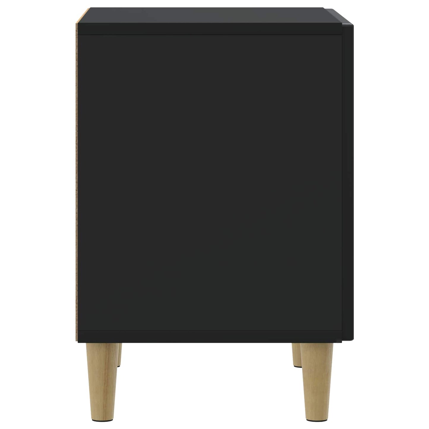 vidaXL Bedside Cabinet 2 pcs Black 43 x 34.5 x 50 cm Engineered Wood