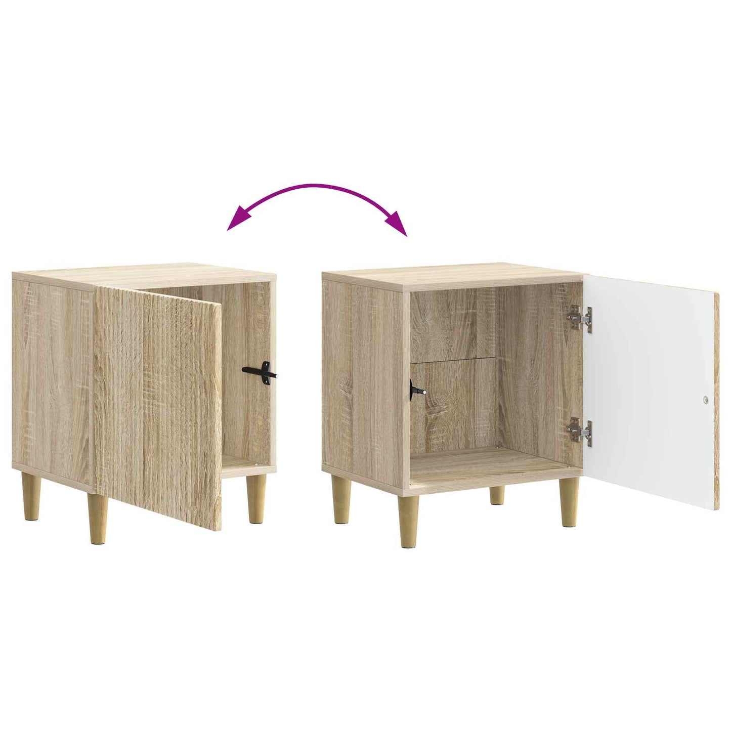 vidaXL Bedside Cabinet Sonoma Oak 43 x 34.5 x 50 cm Engineered Wood