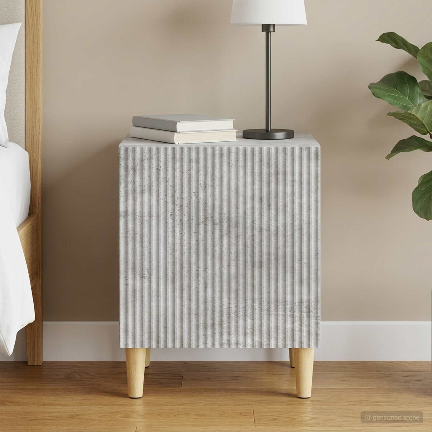 vidaXL Bedside Cabinet Concrete Grey 43 x 34.5 x 50 cm Engineered Wood
