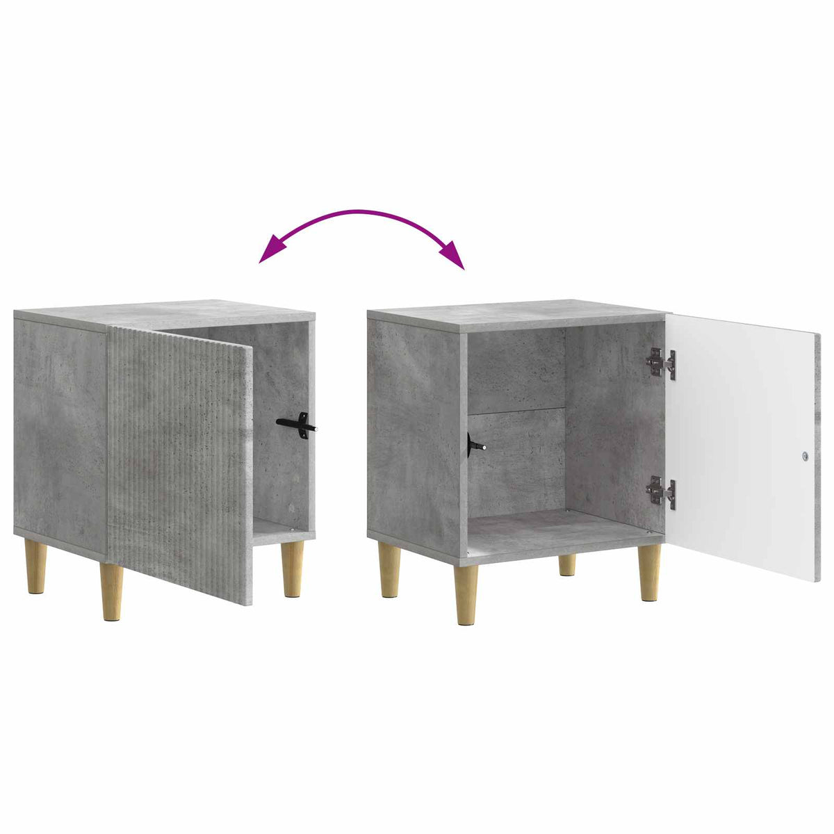 vidaXL Bedside Cabinet Concrete Grey 43 x 34.5 x 50 cm Engineered Wood